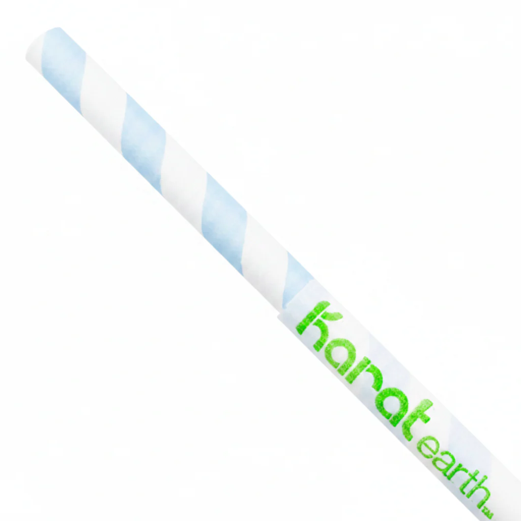 Karat Earth 10.25" Giant Paper Spiral Straw (7mm) Paper Wrapped, Blue & White - 1,200 pcs - Image 3