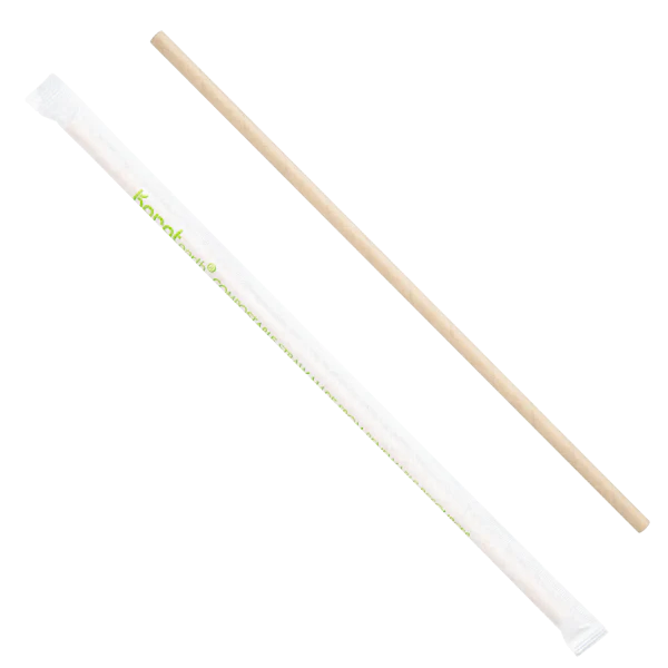 Karat Earth 10.25" Paper Jumbo Straw Paper Wrapped, Kraft - 1,200 pcs - Image 2