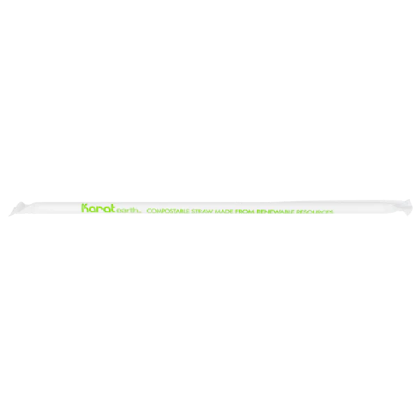 Karat Earth 10.25" Giant Paper Straw (7mm) Paper Wrapped, White - 1,200 pcs - Image 4