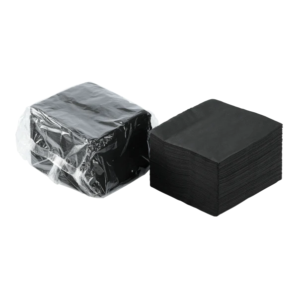 [1,000 ct] 10" x10" Premium Beverage Napkins, Black - Image 2