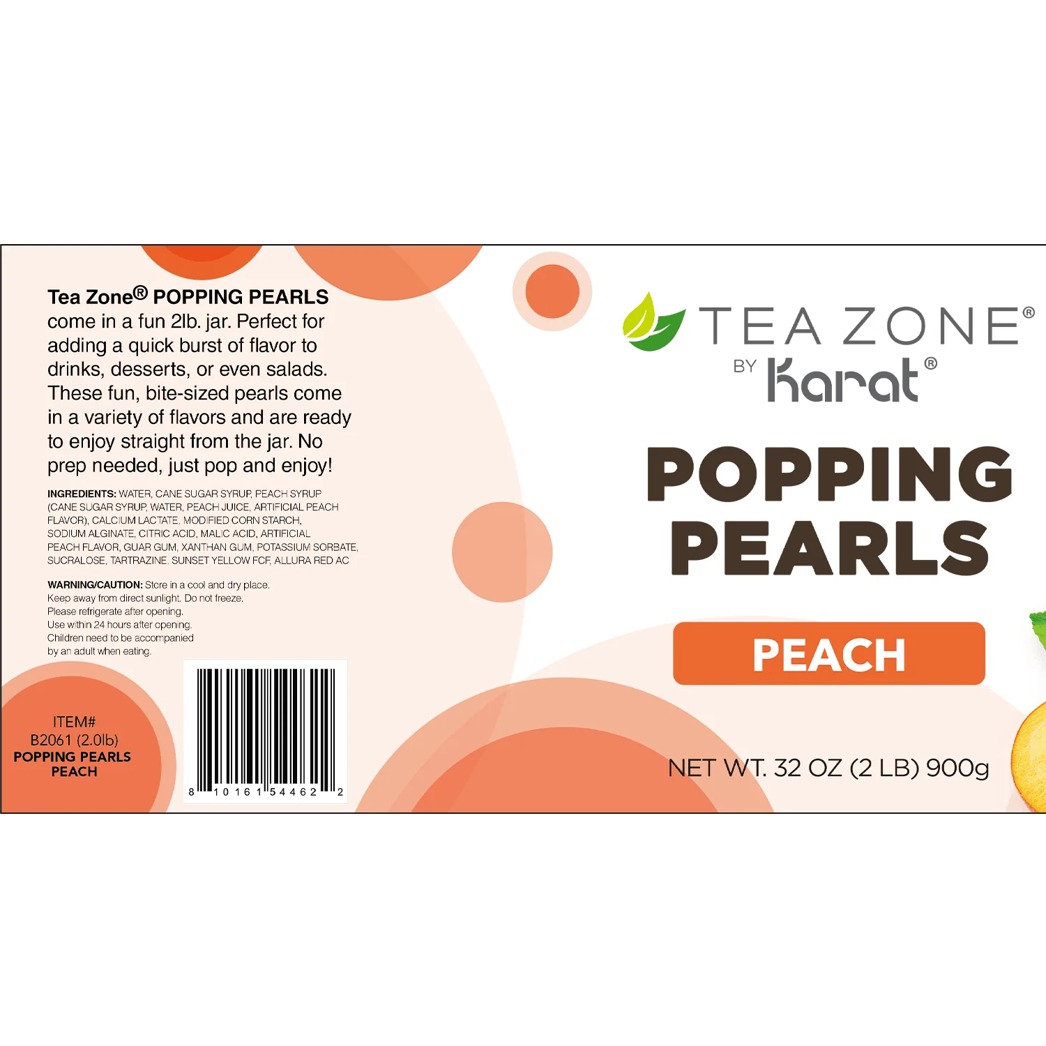 [12 Jars] Peach POPPING PEARLS™ (2 lb each) - Image 8