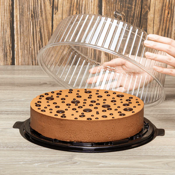 [50 sets] 12" PET Cake Display Containers with Clear Dome Lid - Image 3
