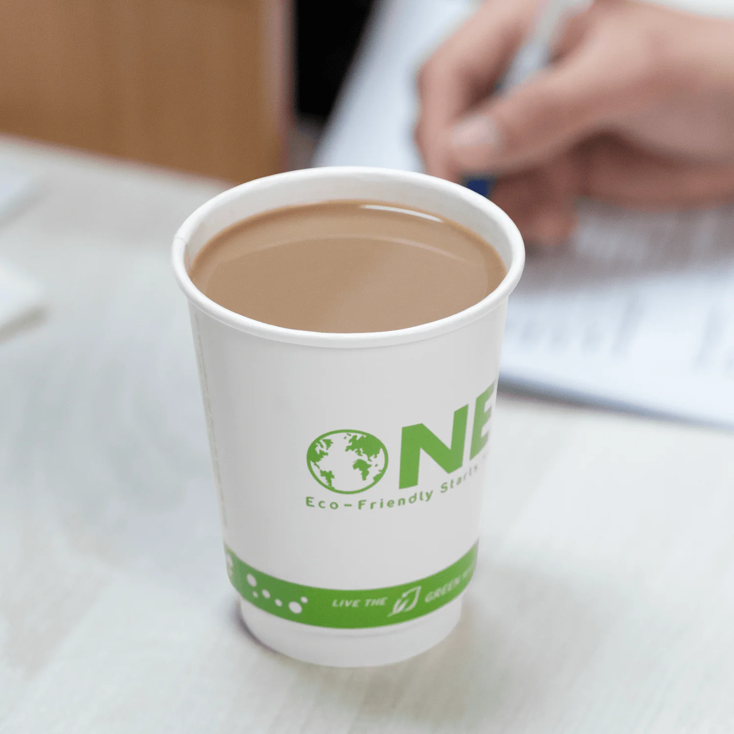 Karat Earth 12oz Eco-Friendly Insulated Paper Hot Cups (90mm), Generic Print- 500 pcs