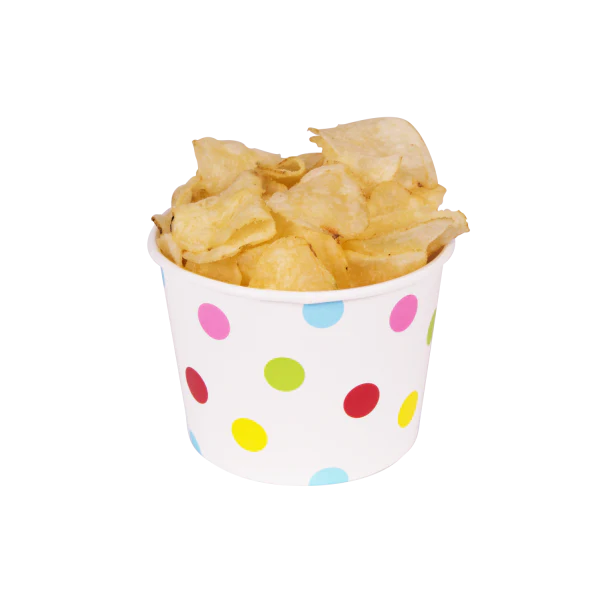[1,000 ct] 12 oz Paper Food Containers | 100 mm | Dots Print - Image 8