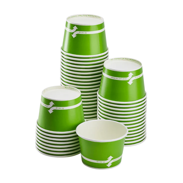 [1,000 ct] 12 oz Paper Food Containers | 100 mm | Green - Image 2