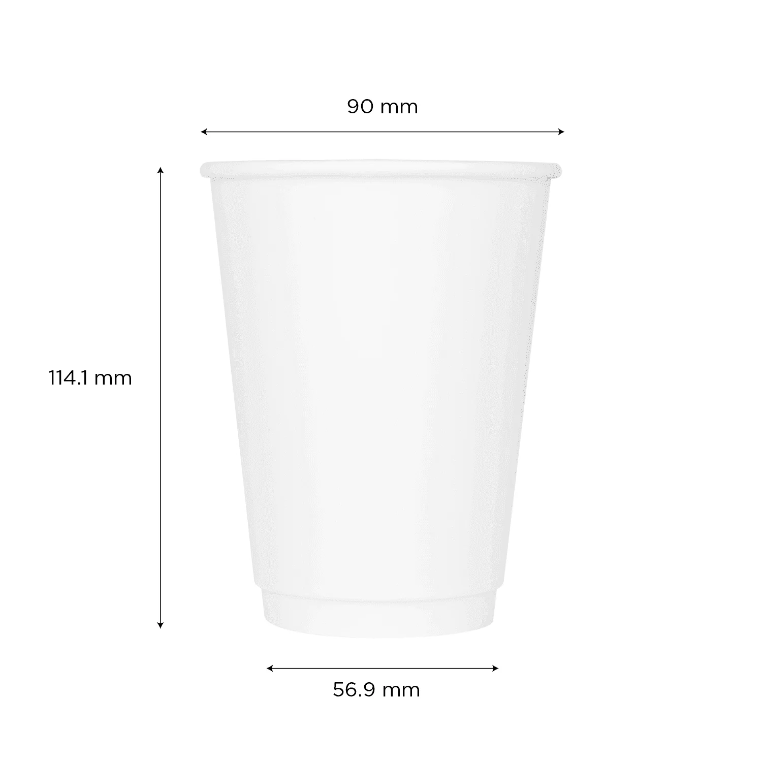 [500 ct] 12 oz Paper Coffee Cups | Insulated | 90 mm | White - Image 3