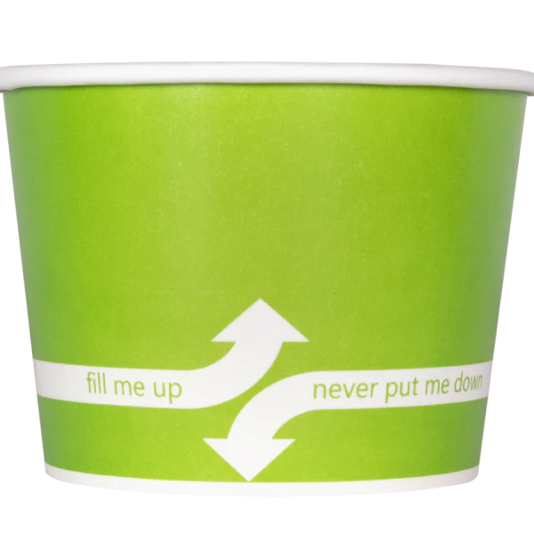 [1,000 ct] 16 oz Paper Food Containers | 112 mm | Green - Image 6