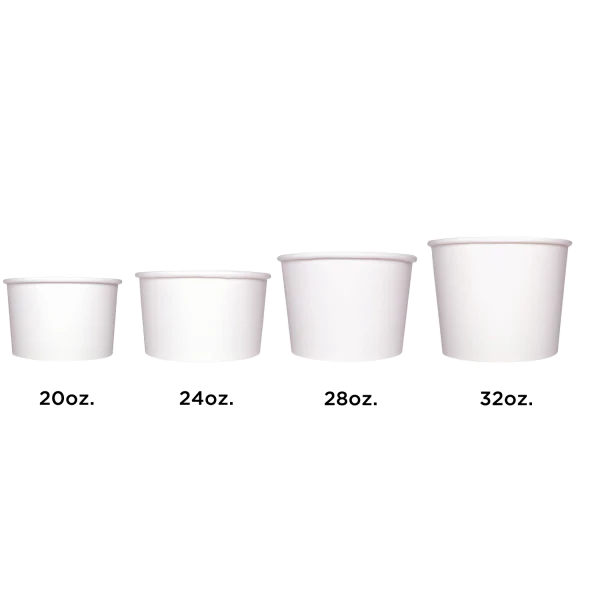 [1,000 ct] 16 oz Paper Food Containers | 112 mm | White - Image 10
