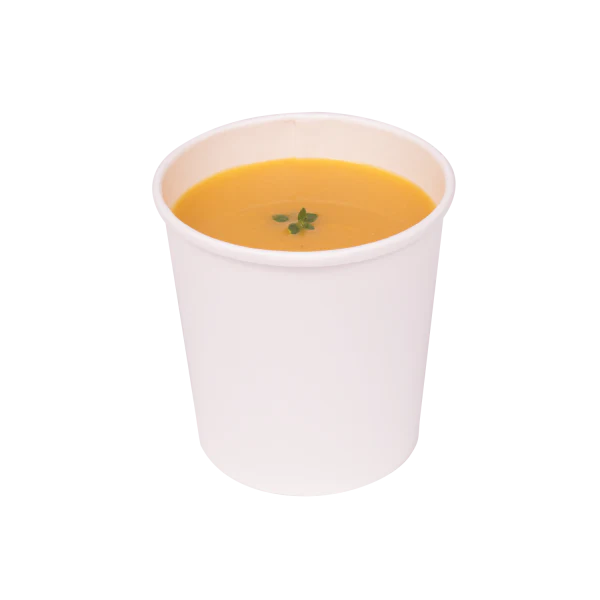 [500 ct] 16 oz Gourmet Paper Food Container | White | 96 mm - Image 2