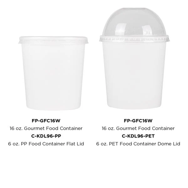 [500 ct] 16 oz Gourmet Paper Food Container | White | 96 mm - Image 9