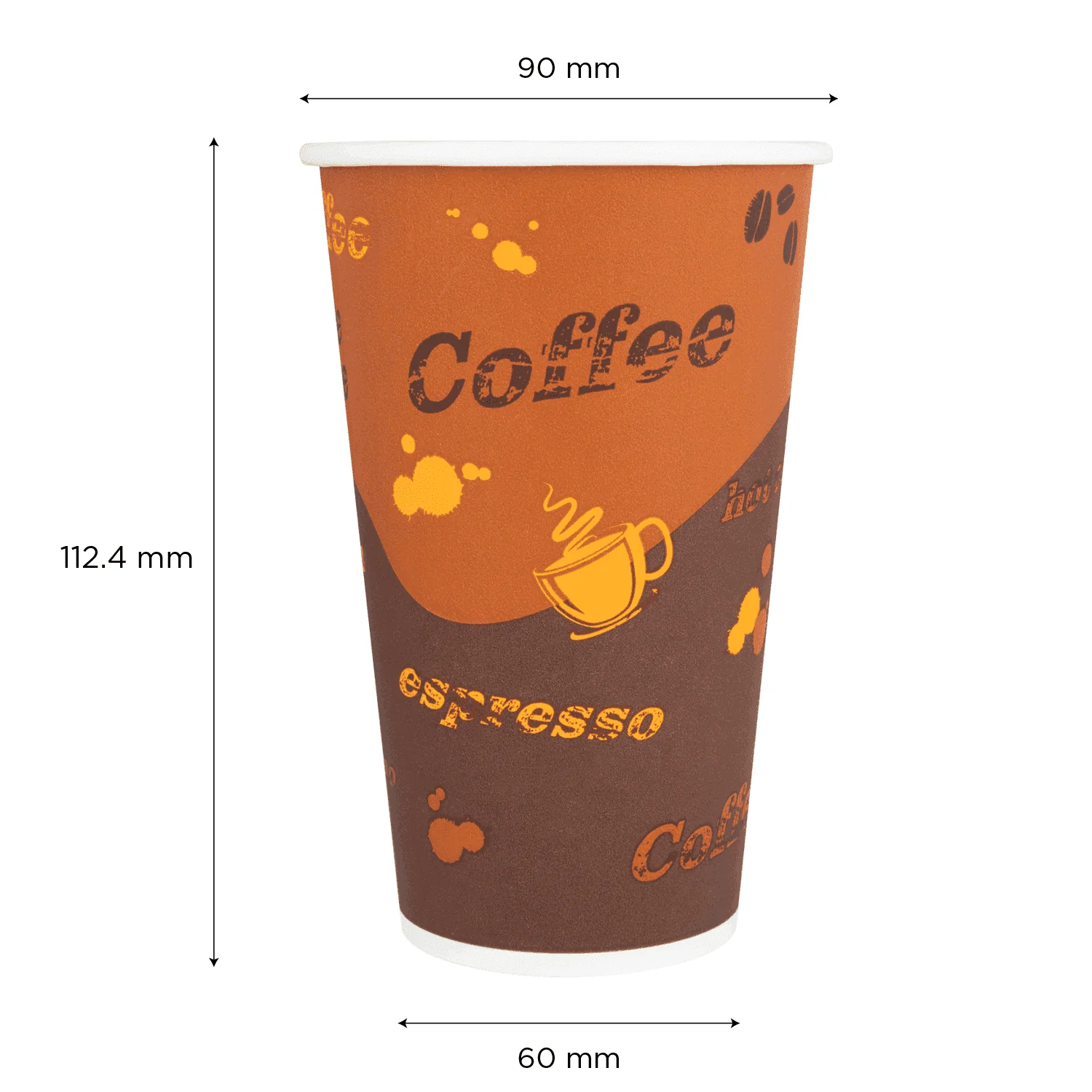[1,000 ct] 16 oz Paper Coffee Cups | Coffee Print | 90 mm - Image 5