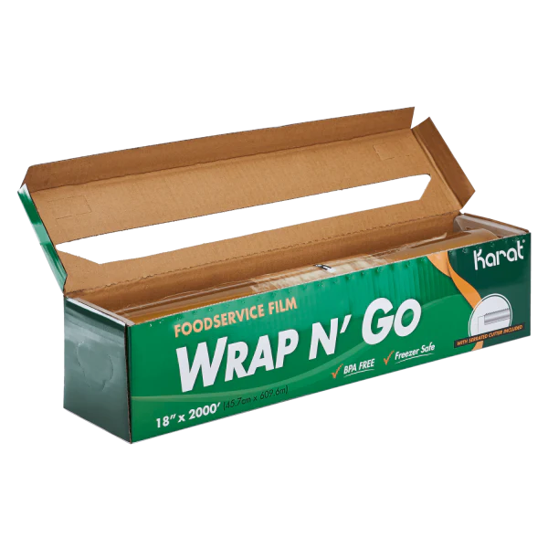 18" x 2000' WRAP N'GO Foodservice Film with Serrated Cutter - 1 Roll - Image 3