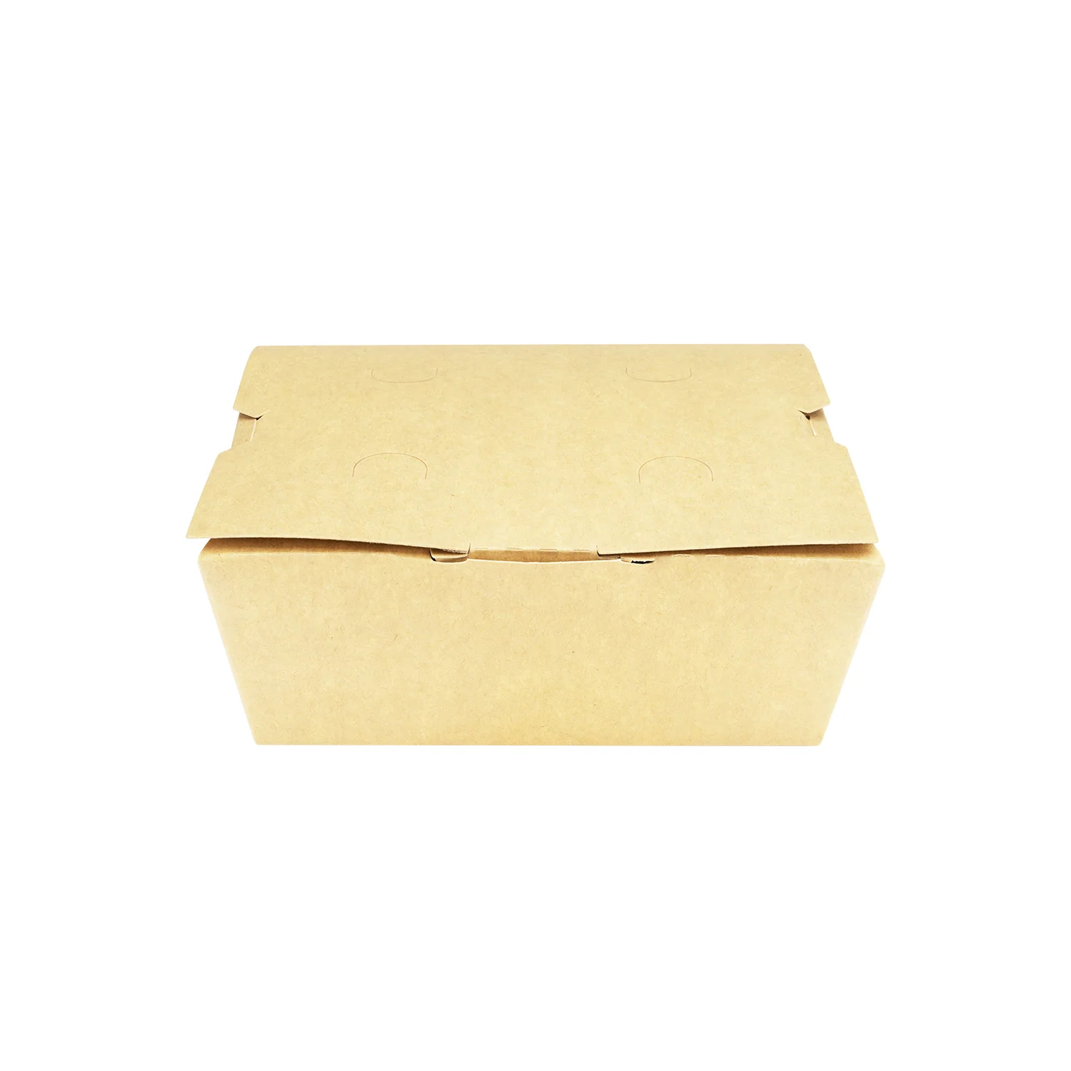 [300 ct] Paper Folding Take-Out Container | Vented Holes | 45 fl. oz | Kraft - Image 2