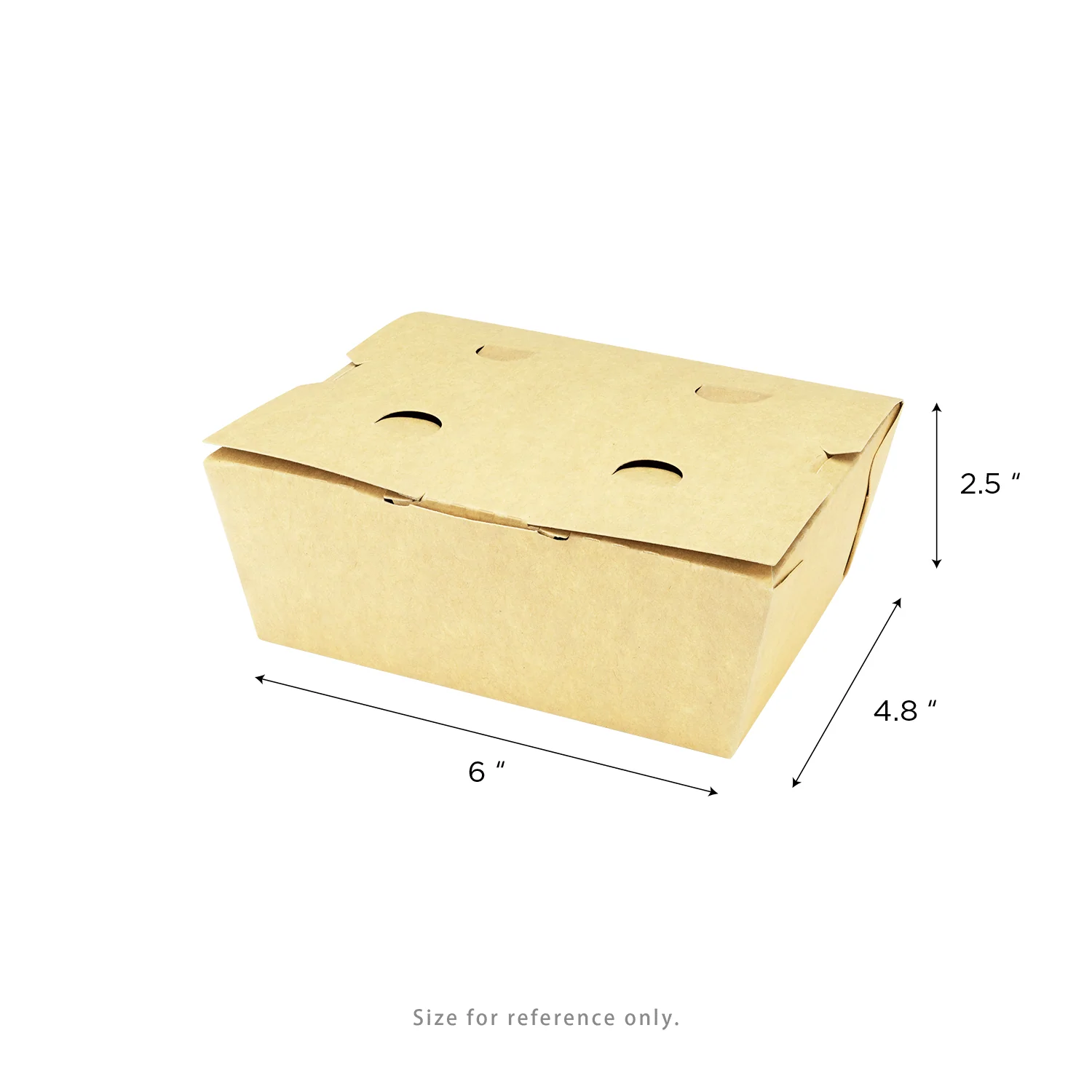 [300 ct] Paper Folding Take-Out Container | Vented Holes | 45 fl. oz | Kraft - Image 5