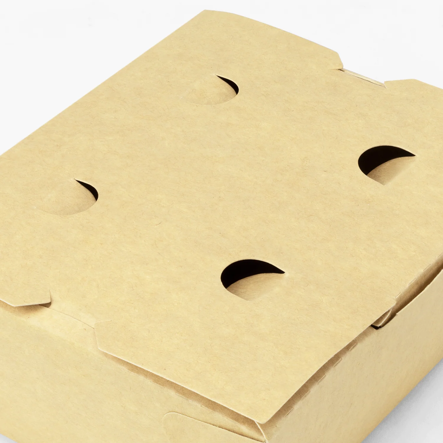 [300 ct] Paper Folding Take-Out Container | Vented Holes | 45 fl. oz | Kraft - Image 6