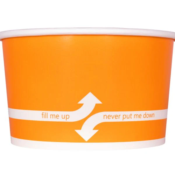 [600 ct] 20 oz Paper Food Containers | 127 mm | Orange - Image 4