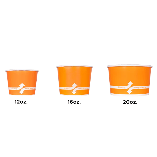 [600 ct] 20 oz Paper Food Containers | 127 mm | Orange - Image 8
