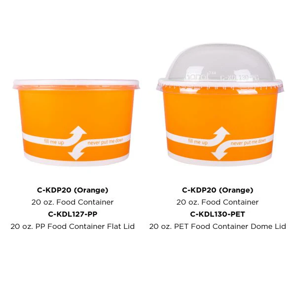 [600 ct] 20 oz Paper Food Containers | 127 mm | Orange - Image 9