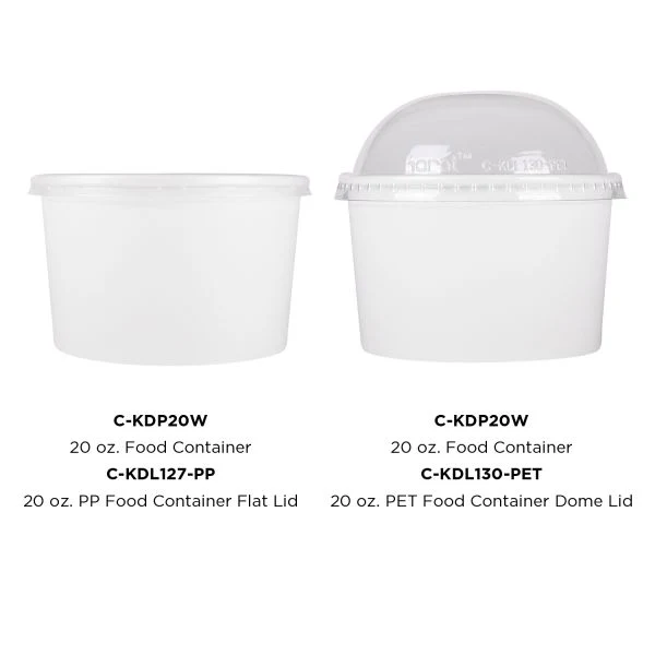 [600 ct] 20 oz Paper Food Containers | 127 mm | White - Image 10