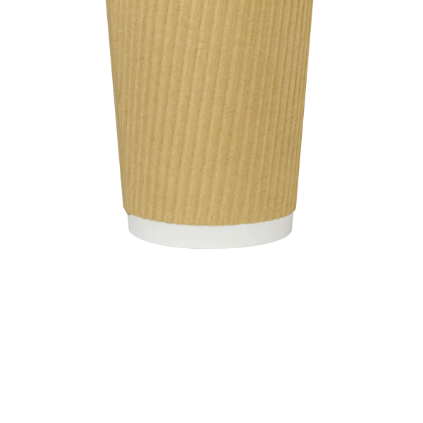 [500 ct] 20 oz Paper Coffee Cups | Ripple | 90 mm | Kraft - Image 5