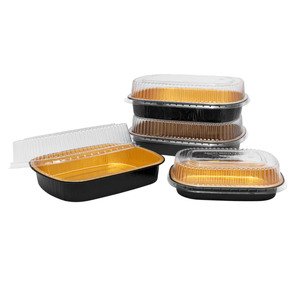 [100 sets] 24 oz Black and Gold Aluminum Pans with PET Dome Lids - Image 10
