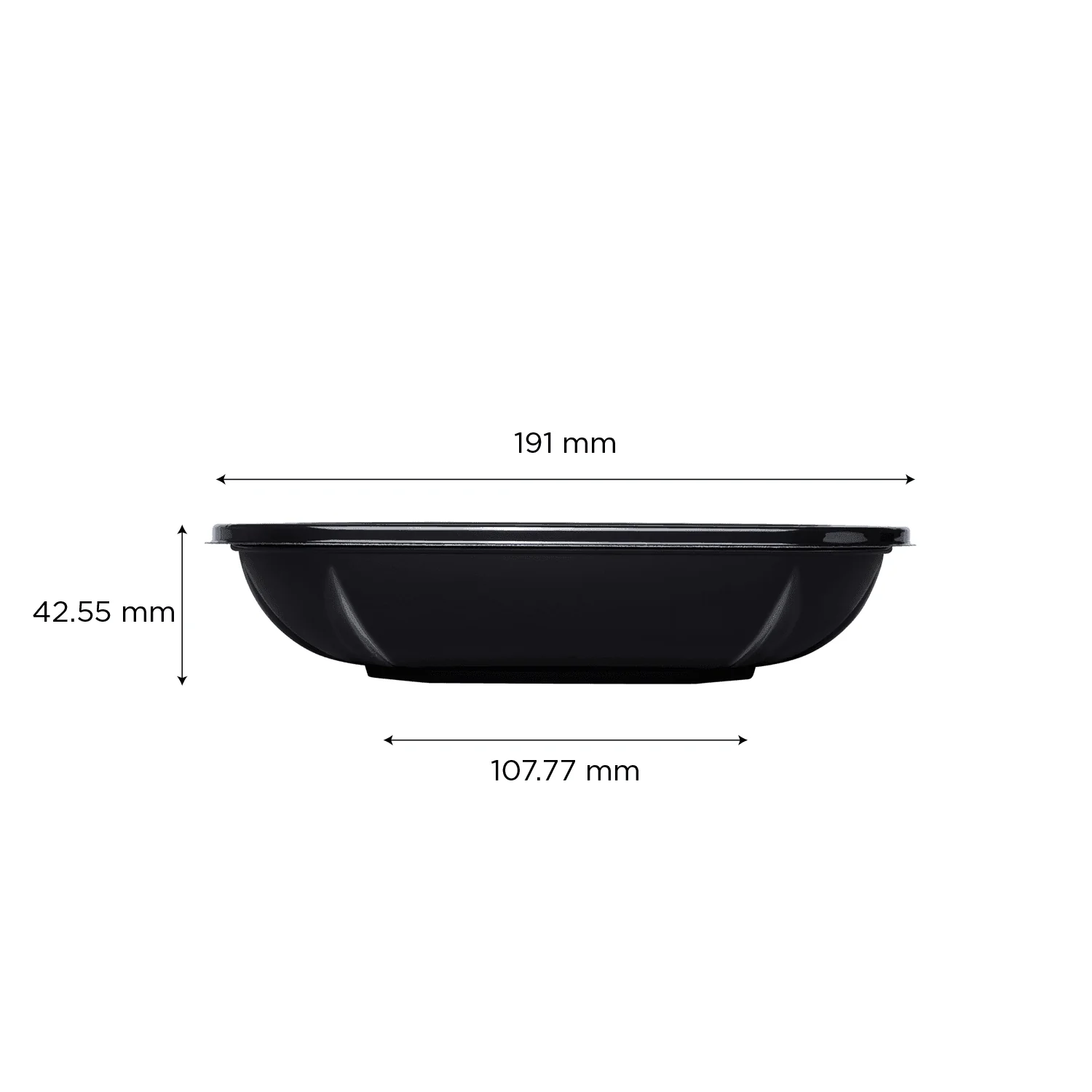 [300 ct] 24 oz Square Disposable Salad Bowl | PET | Black - Image 4