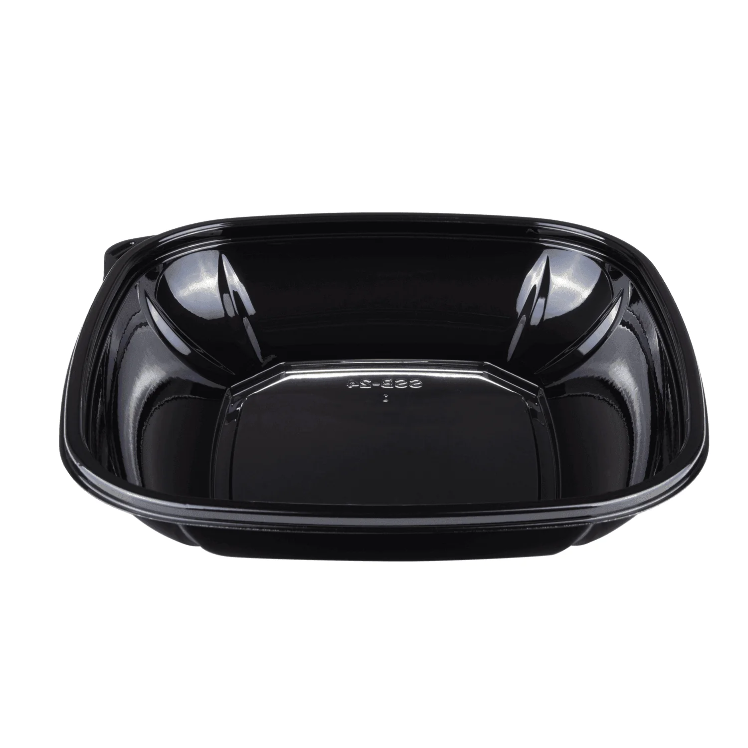 [300 ct] 24 oz Square Disposable Salad Bowl | PET | Black - Image 5