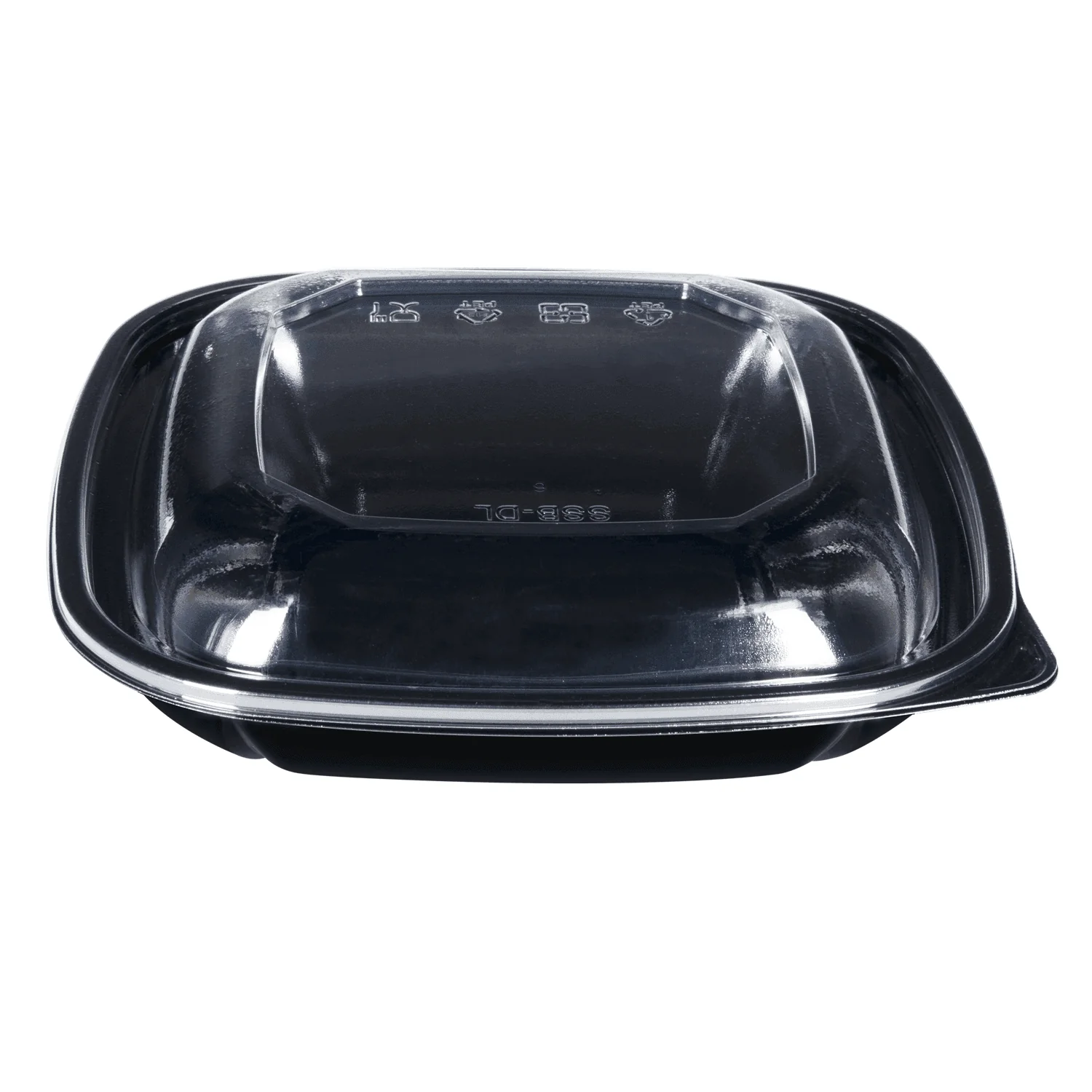 [300 ct] 24 oz Square Disposable Salad Bowl | PET | Black - Image 7