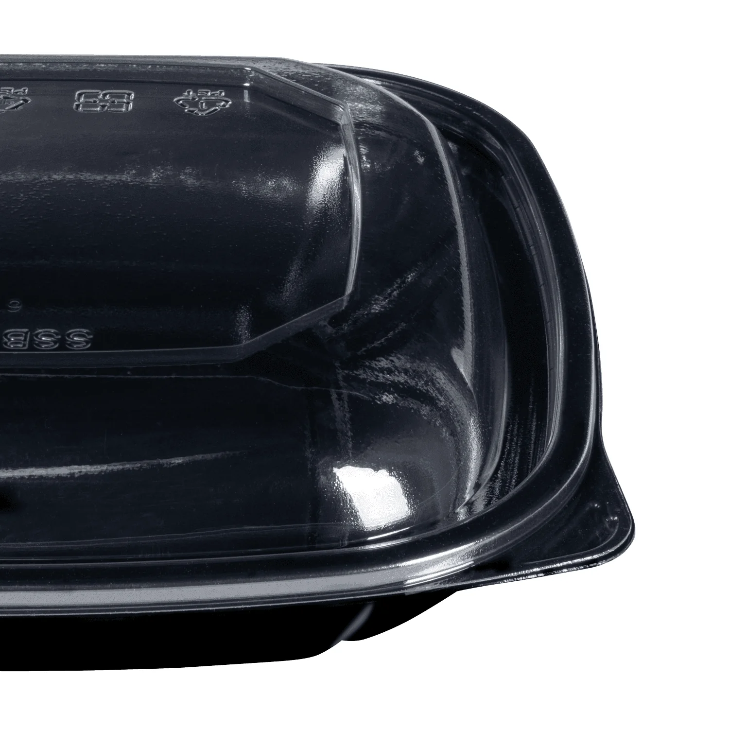 [300 ct] 24 oz Square Disposable Salad Bowl | PET | Black - Image 9