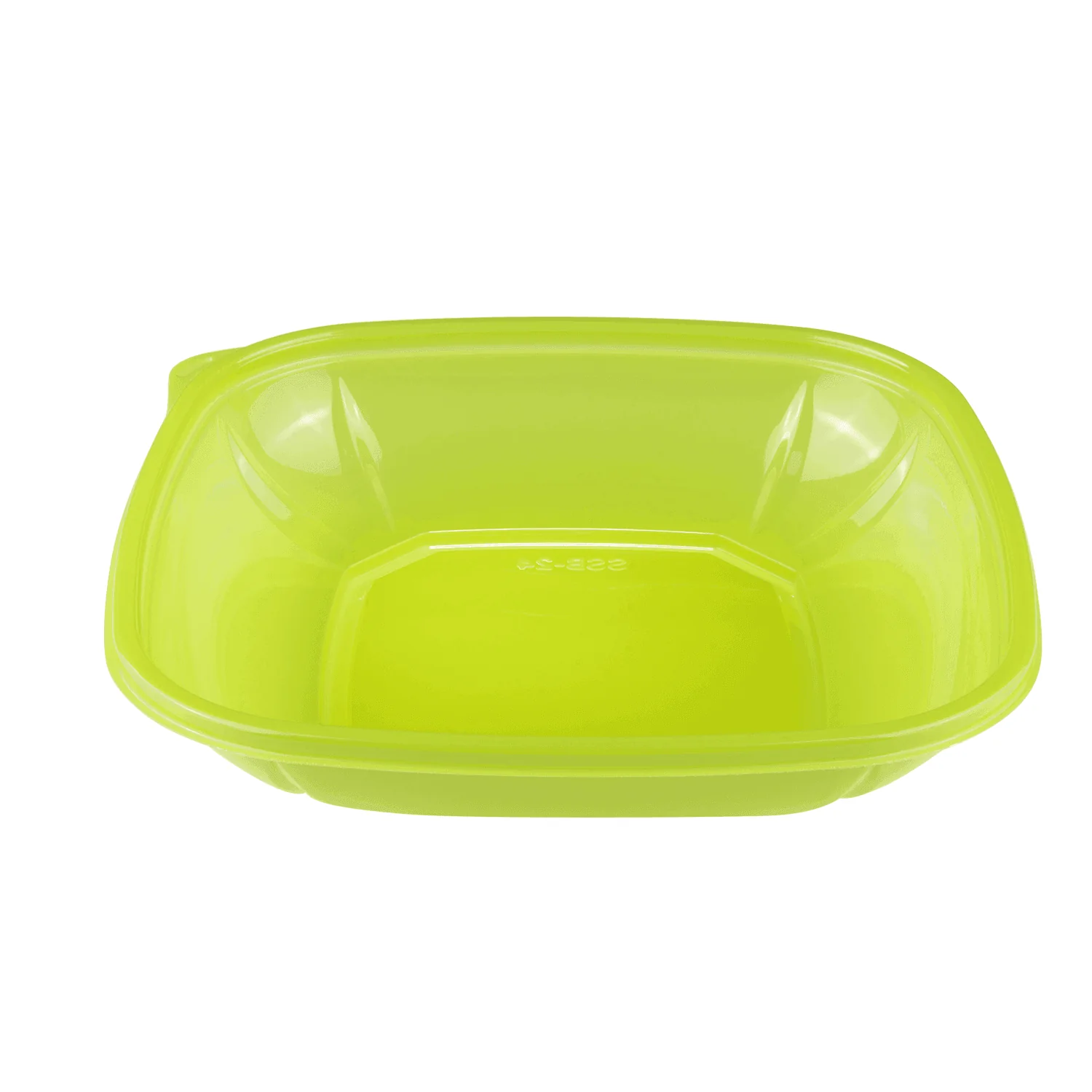 [300 ct] 24 oz Square Disposable Salad Bowl | PET | Green - Image 5