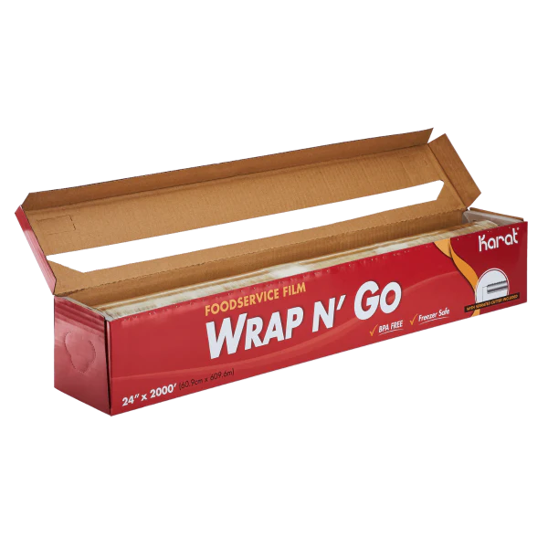 24" x 2000' WRAP N'GO Foodservice Film with Serrated Cutter - 1 Roll - Image 3