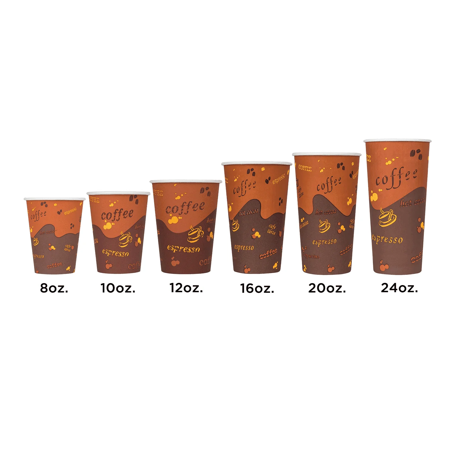 [500 ct] 24 oz Paper Coffee Cups | Coffee Print | 90 mm - Image 7