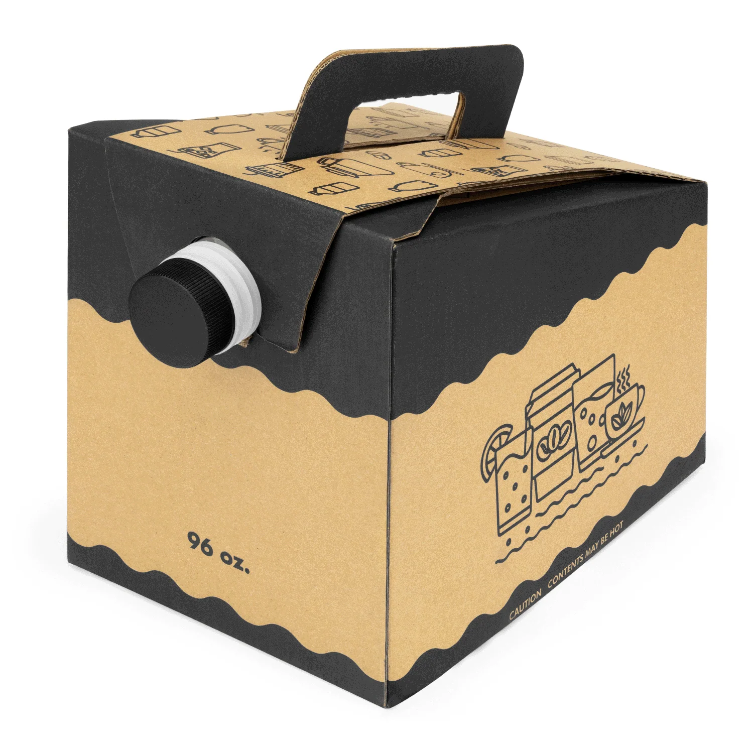 [25 ct] 96 oz Beverage Take-Out Container, Kraft - Image 2