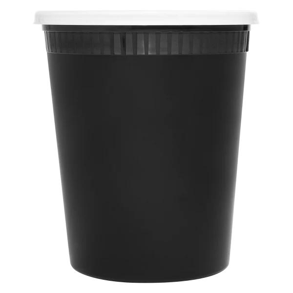 [240 sets] 32 oz Deli Containers with Lids | Injection Molded PP | Black - Image 10