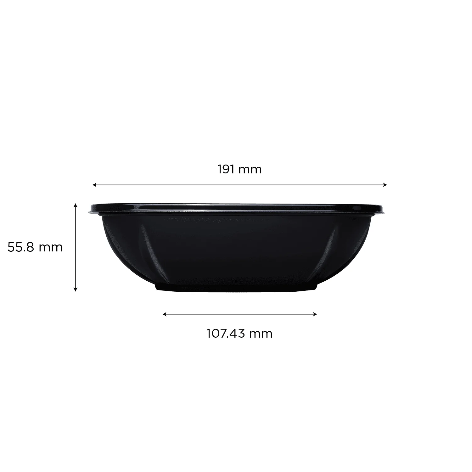 [300 ct] 32 oz Square Disposable Salad Bowl | PET | Black - Image 4