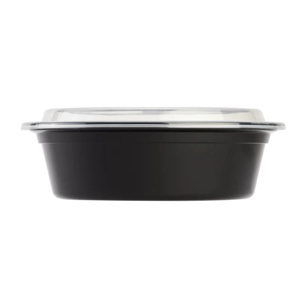 [150 sets] 32 oz PP Plastic Microwavable Round Food Containers & Lids, Black - Image 7