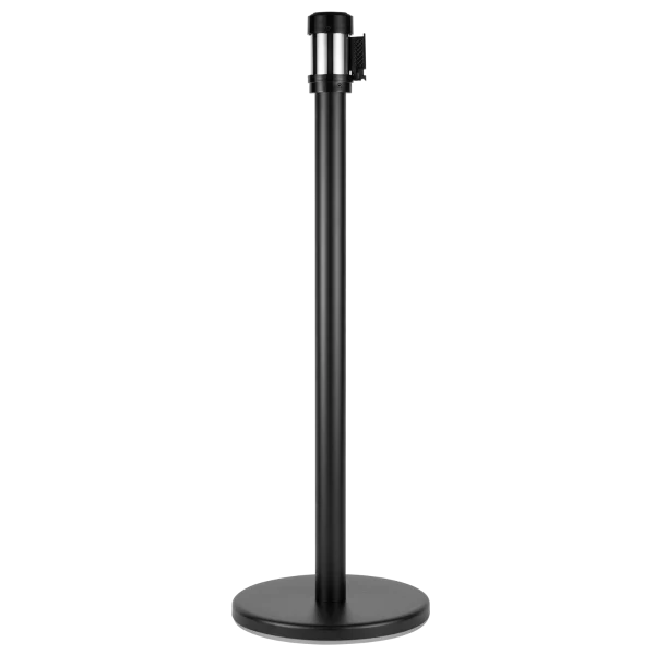 38" Black Guidance Stanchion with 78" Black Retractable Belt - Set of 2 - Image 3