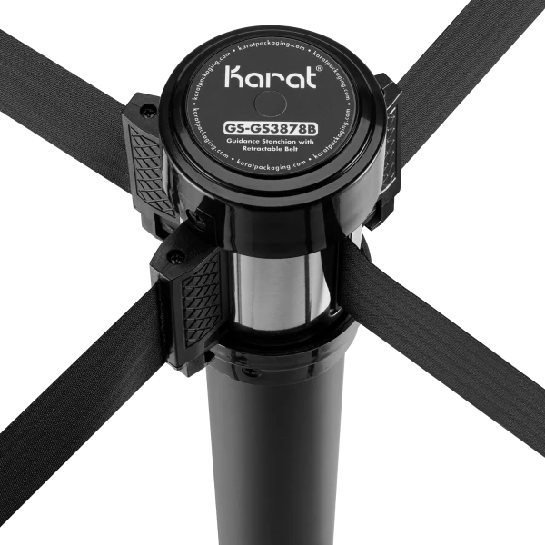 38" Black Guidance Stanchion with 78" Black Retractable Belt - Set of 2 - Image 6