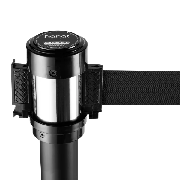 38" Black Guidance Stanchion with 78" Black Retractable Belt - Set of 2 - Image 8