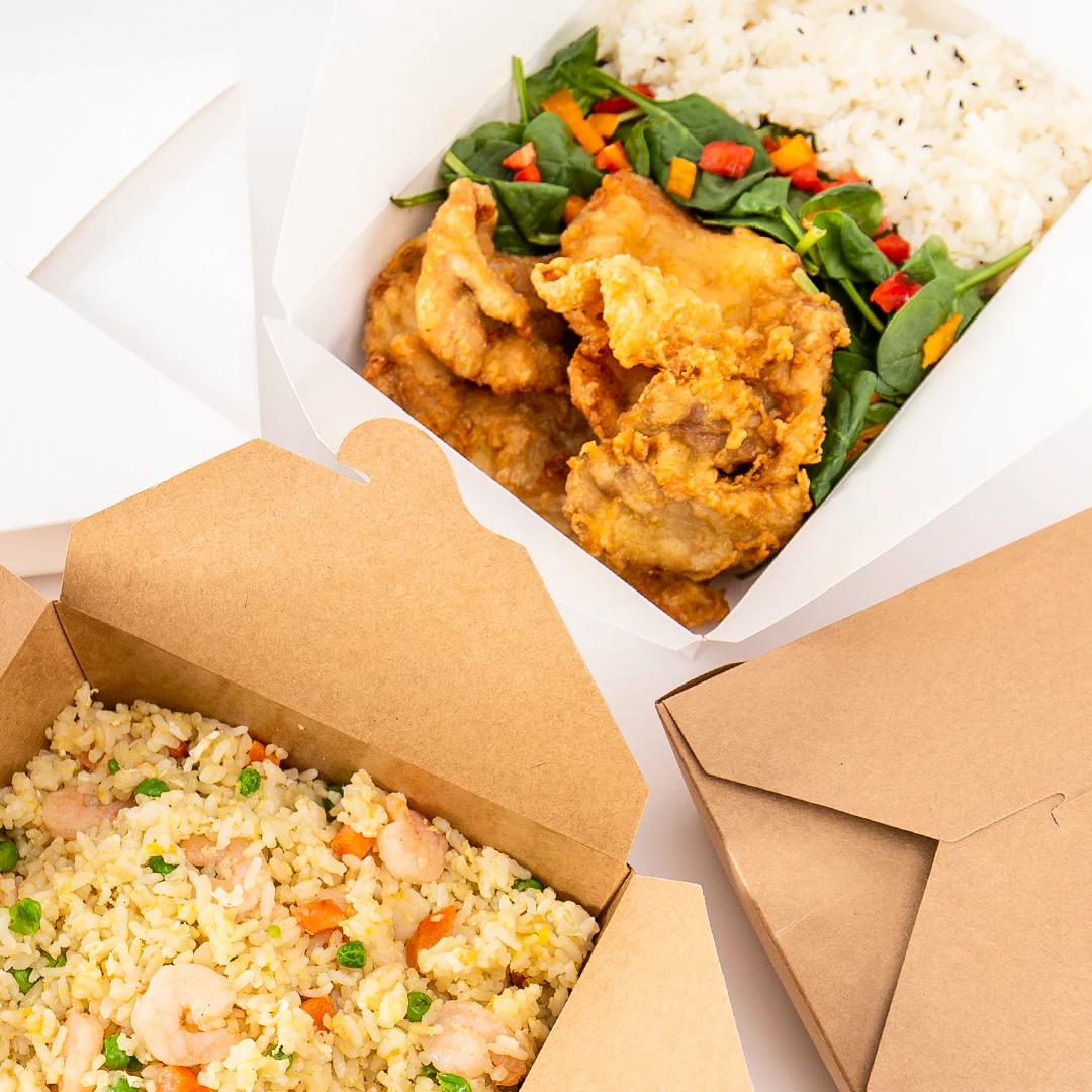 [300 ct] Paper Take-Out Boxes | #8 | 48 oz | Kraft - Image 3