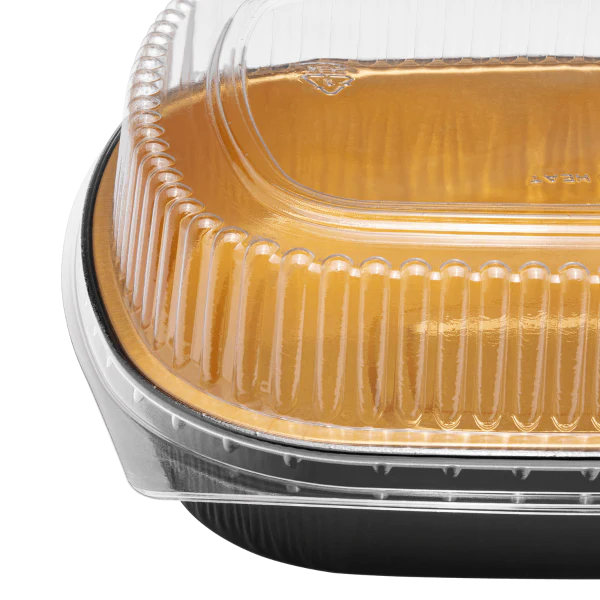 [50 sets] 48 oz Black and Gold Aluminum Pans with PET Dome Lids - Image 8