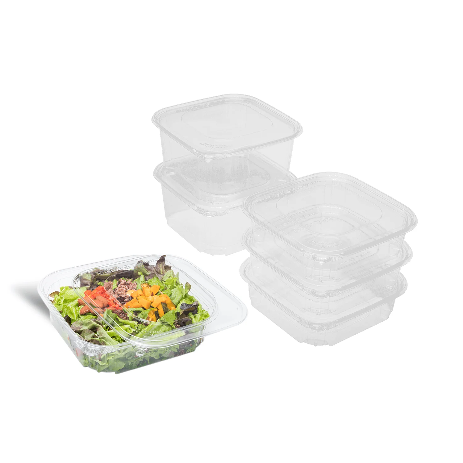 [120 sets] 48 oz PET Tamper Resistant Deli Containers with Flat Lid - Image 2