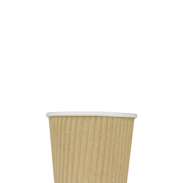 [1000 ct] 4 oz Paper Coffee Cups | Ripple | 62 mm | Kraft - Image 4