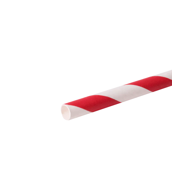 Karat Earth 5.25" Stir Paper Straw(5mm) Unwrapped, Red Spiral - 2,000 pcs - Image 4