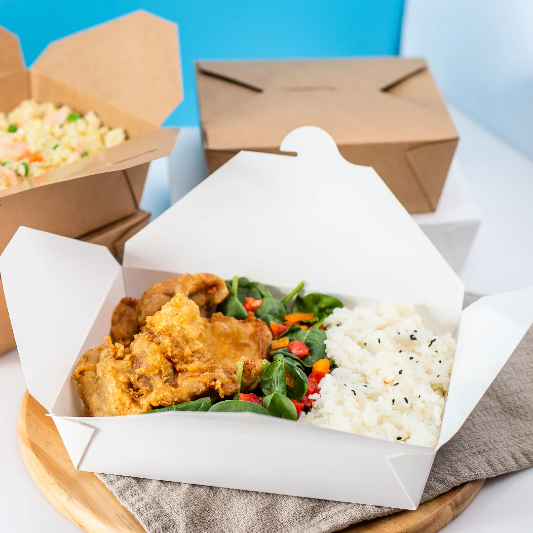 [200 ct] Paper Take-Out Boxes | #2 | 54 oz | White - Image 3