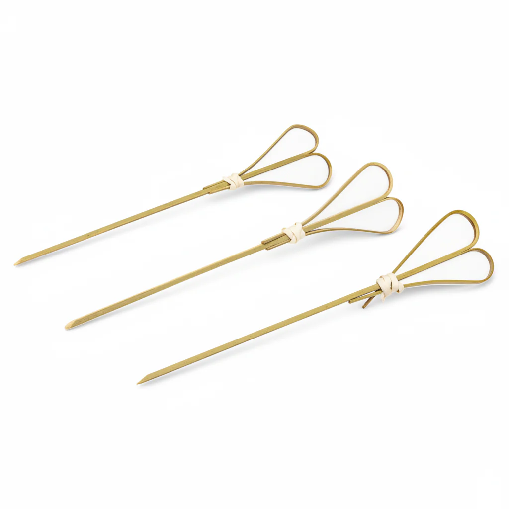 Karat Earth 6" Bamboo Heart Looped Skewer - 5,000 pcs - Image 2