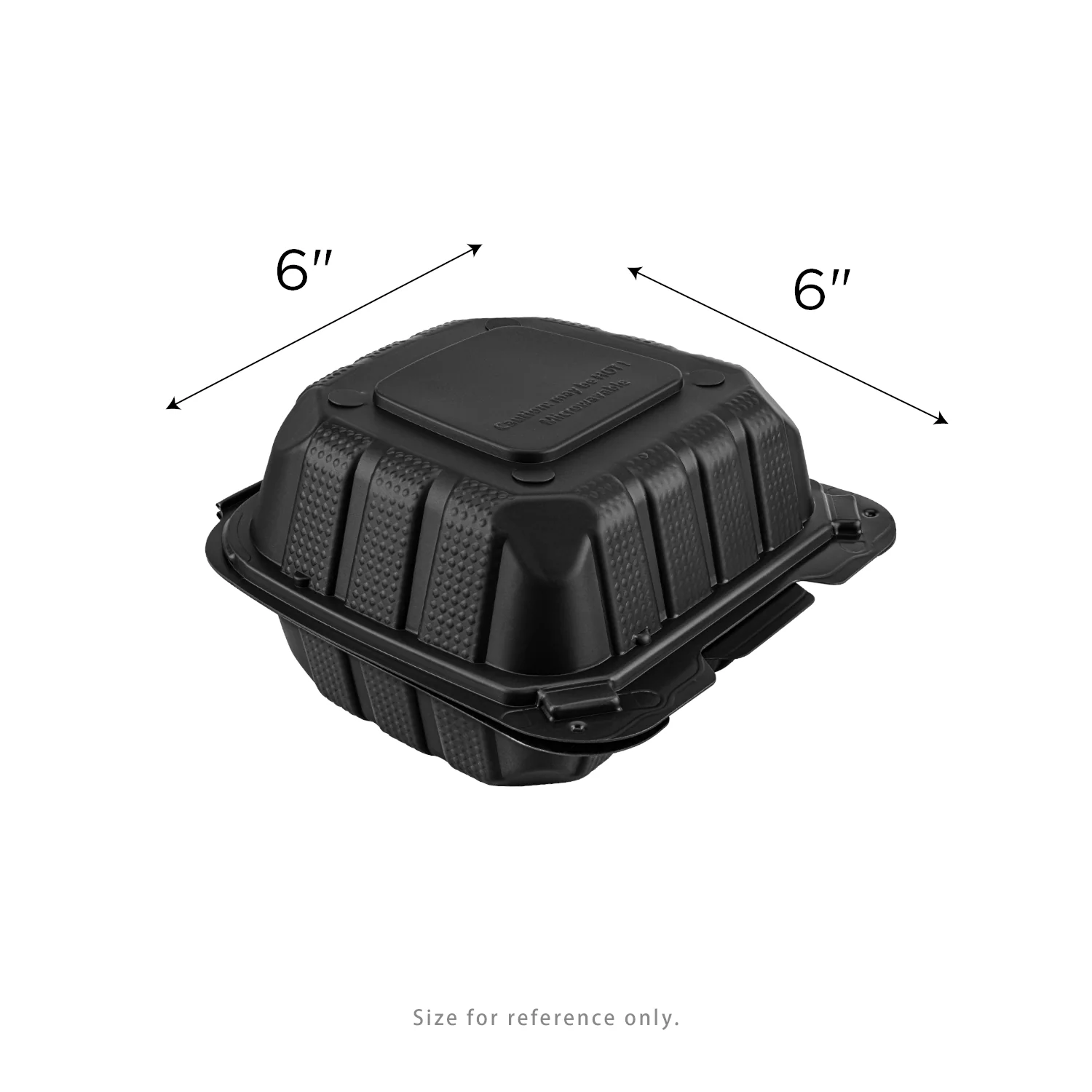 Karat Earth 6" x 6" Mineral Filled PP Hinged Container, Black - 400 pcs - Image 5