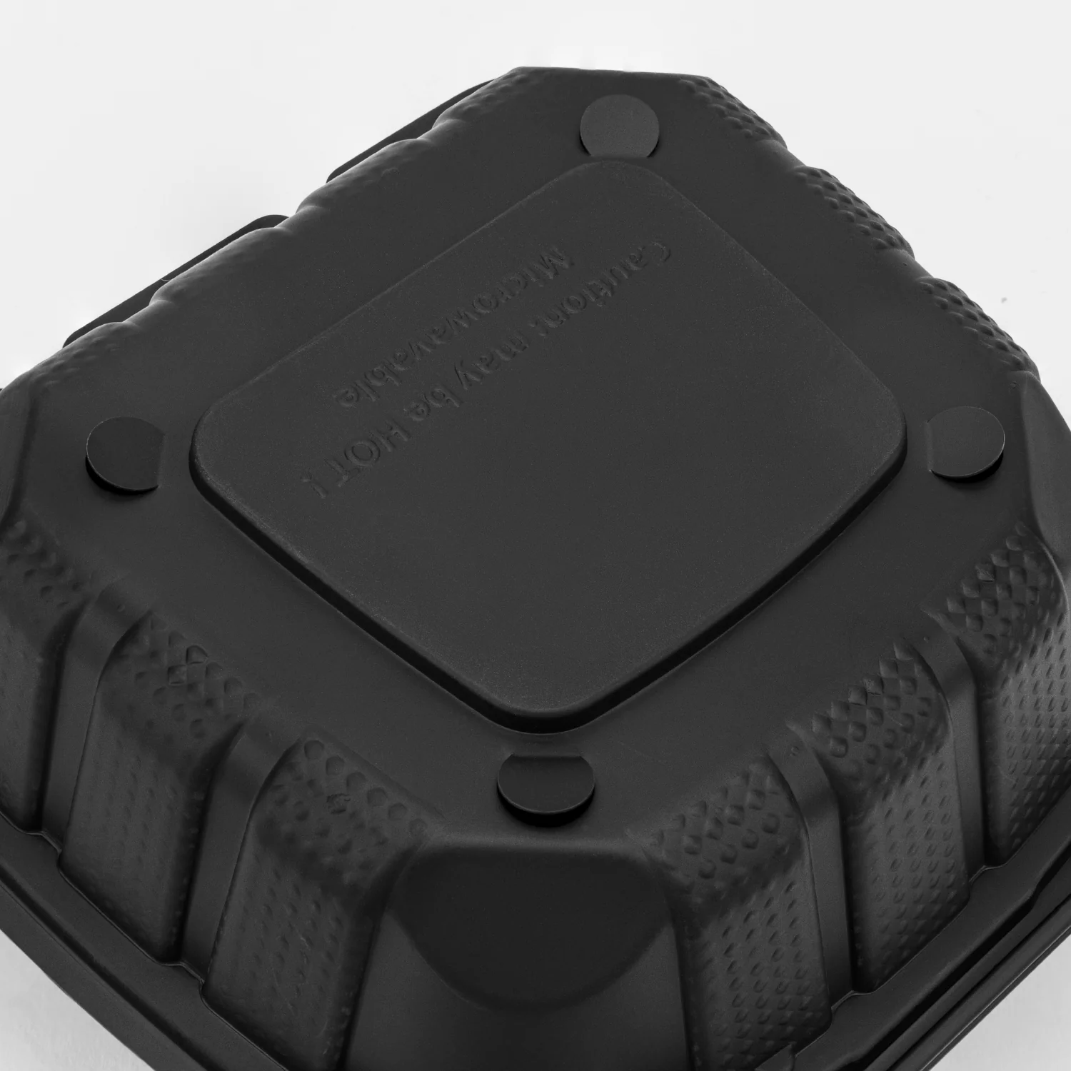 Karat Earth 6" x 6" Mineral Filled PP Hinged Container, Black - 400 pcs - Image 6