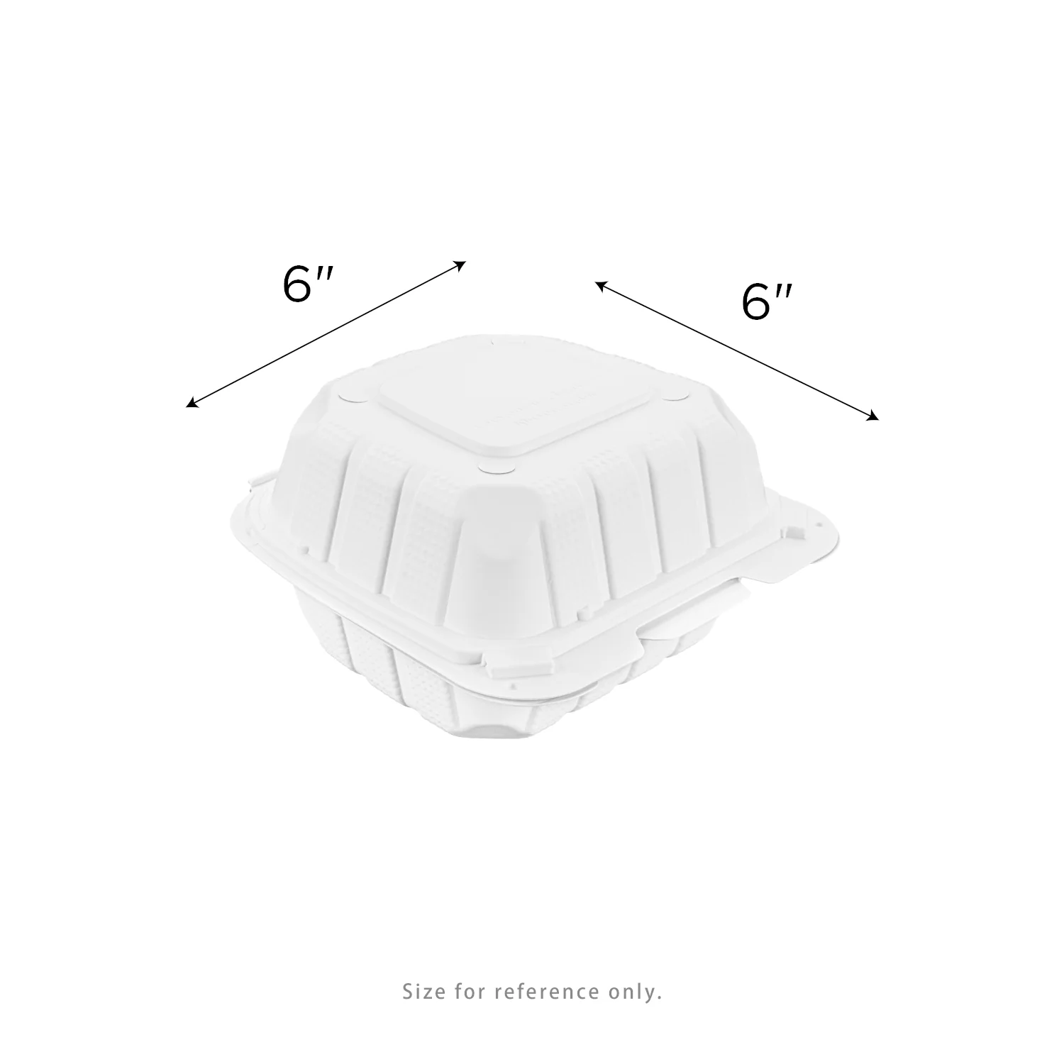 Karat Earth 6" x 6" Mineral Filled PP Hinged Container, White - 400 pcs - Image 5