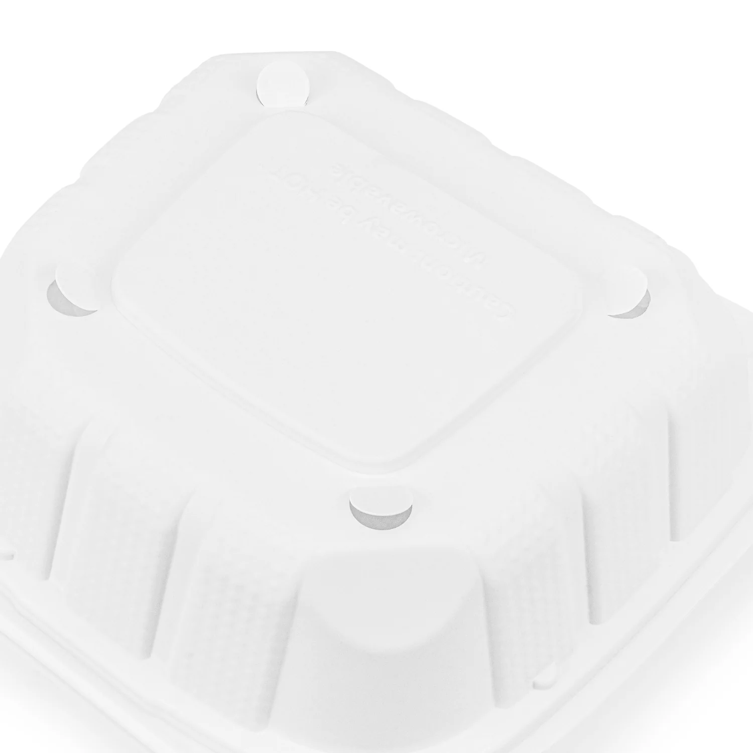 Karat Earth 6" x 6" Mineral Filled PP Hinged Container, White - 400 pcs - Image 6